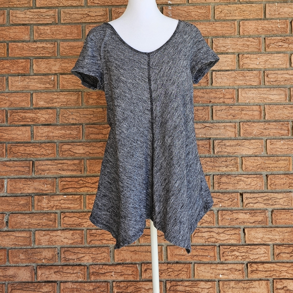 Cable & gauge asymmetrical hem diagonal stripes blouse size L